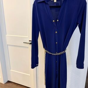 Michael Kors Royal Blue Dress with Gold Details